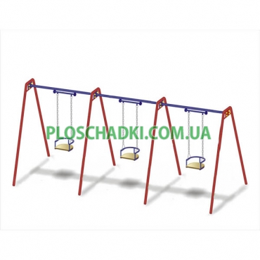 Качель тройная на цепях